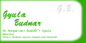 gyula budnar business card